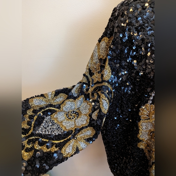 Fully sequined vintage duster / jacket - Picture 4 of 5